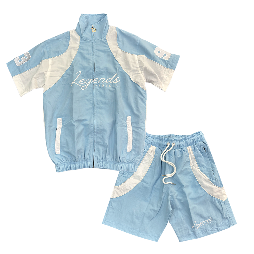 Legends Prevail Crinkle Short Set Sky Blue
