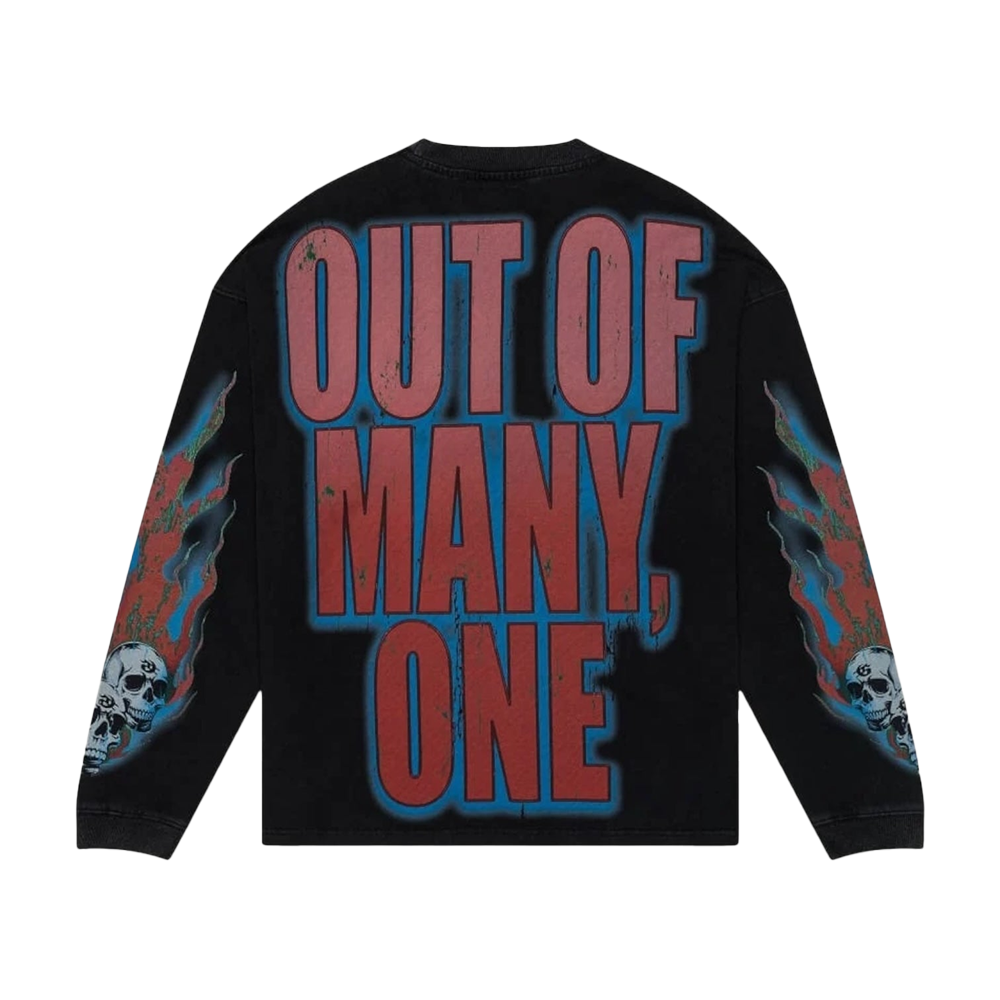 Godspeed Vision-Flowers-Vvs-Ls-Black-Wash Long Sleeve Tee