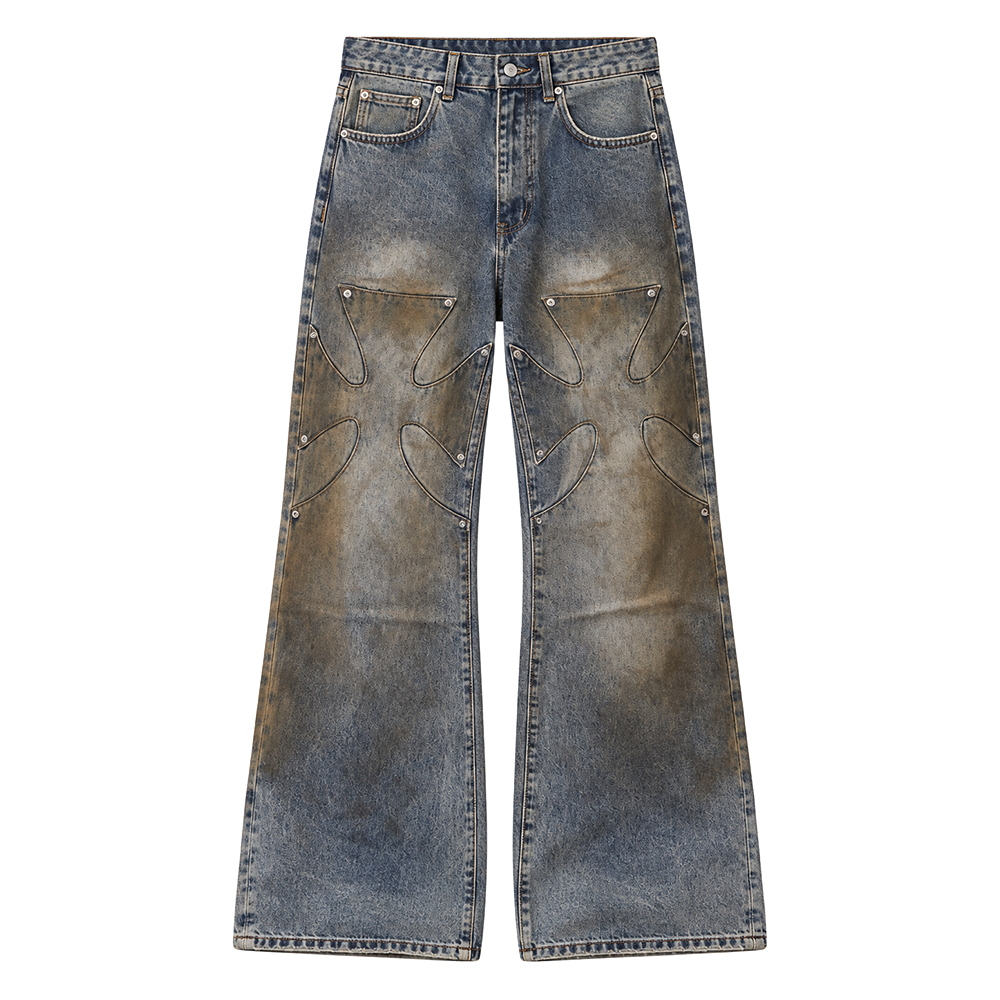 MNML Oil Stain Cross Denim