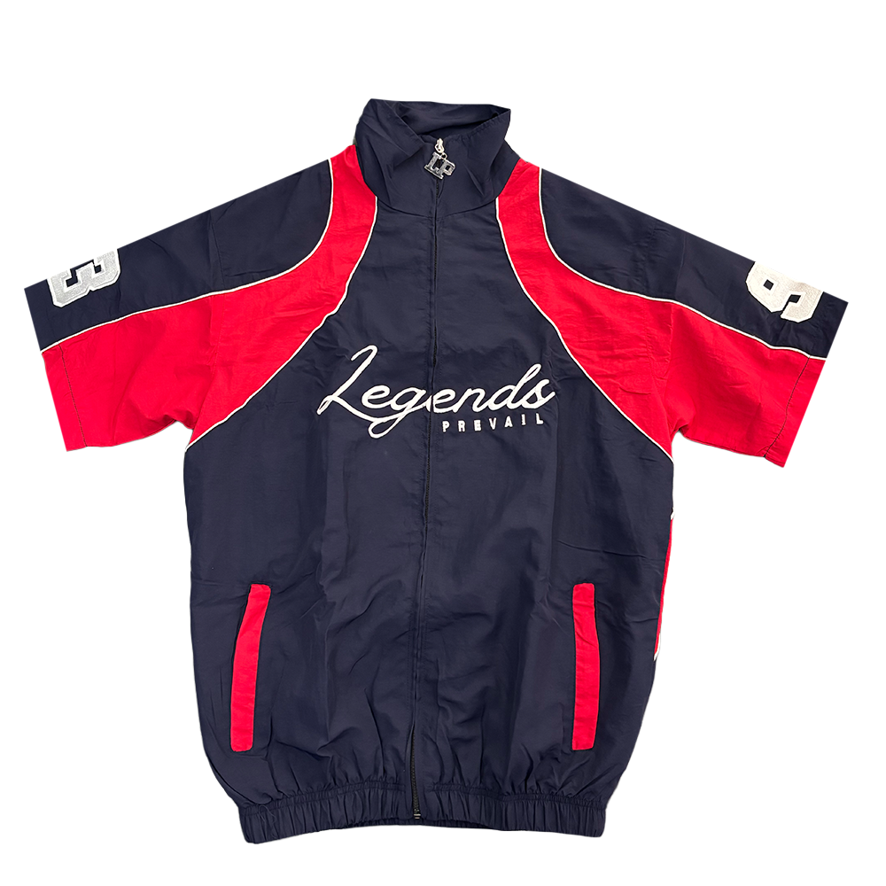 Legends Prevail Crinkle Short Set Navy Red
