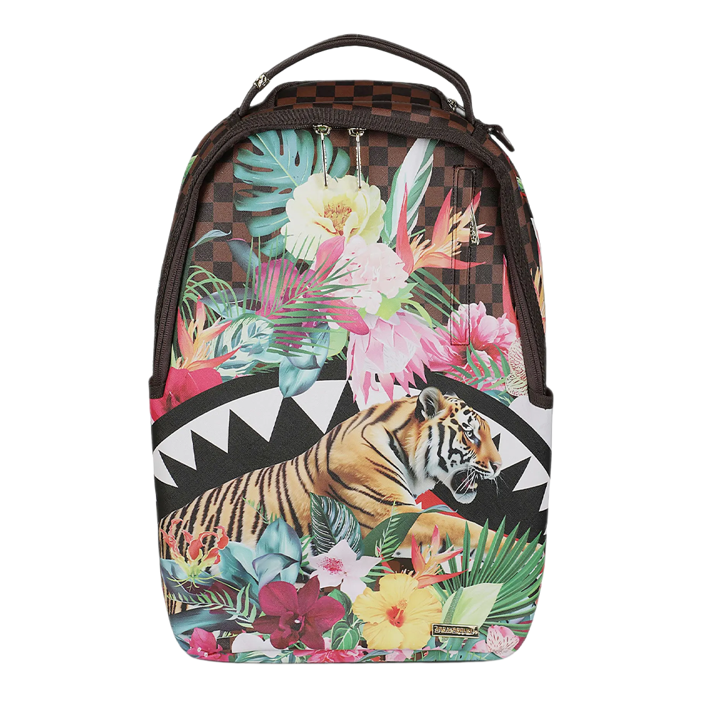Sprayground Sip Flowering Jungle Shark DLXSV Backpack