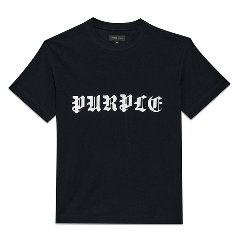 Purple Brand Textured SS Tee Gothic Wordmark