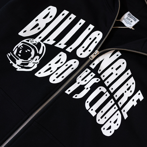 BB ARCH FULL ZIP HOODIE BLACK DETAIL