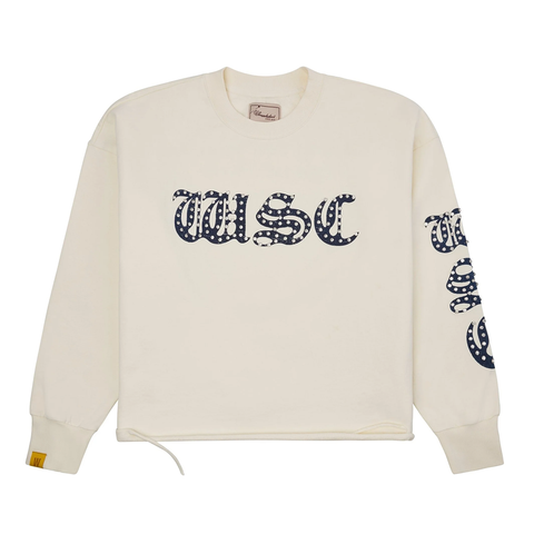 WSC RHINESTONE BONE CREWNECK